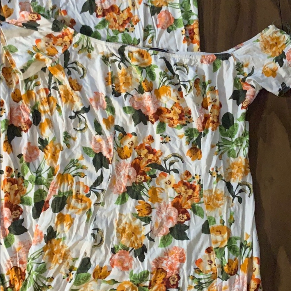 White and orange floral maxi